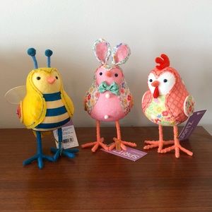 New! (3) Target Spritz Bee, Bunny & Rooster Birds